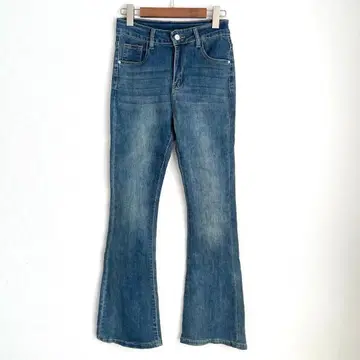 aimoha 하이웨스트 플레어 데님 스트레치 인디고 빈티지 가공