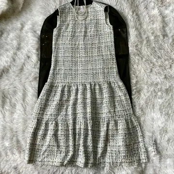 prima Scherrer 티어드 헤므 트위드 원피스 S 사이즈