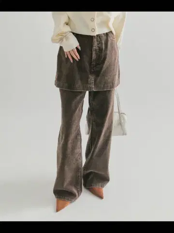 [새상품] 레이어드 코듀로이 팬츠 브라운 사이즈 1