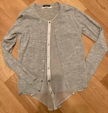 pas de calais 그레이 긴팔 가디건