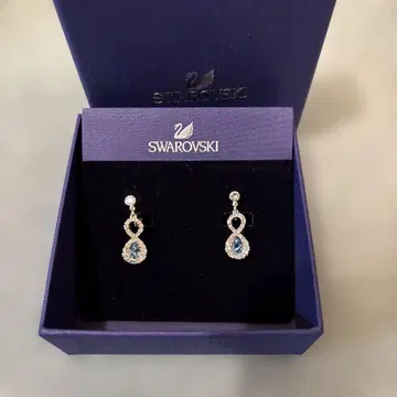 Swarovski 파란 크리스탈 드롭형 귀찌