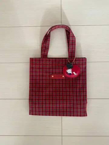 파미리아 familiar 토트백 빨간색 체크 소