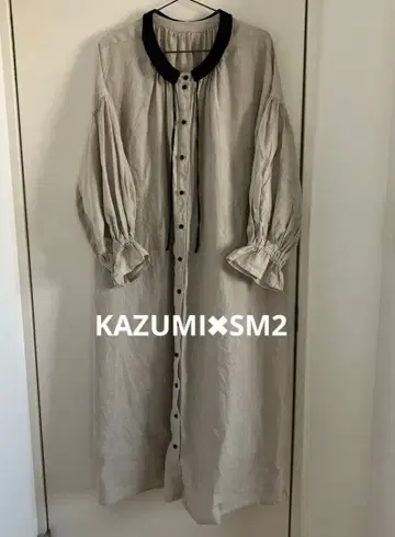 사만사 모스모스 베이지 버튼 긴팔 원피스