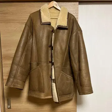 스페인산 무스탕 코트 TORRAS 브라운 LL 상당 구제 의류 유로