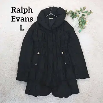 랄프 에반스 여성용 다운 코트 (L) 블랙 셔링 허리