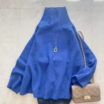 저널 스탠다드 슈퍼 파인 메리노 텐트 라인 풀오버 블루