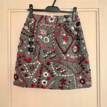 M'S GRACY 올 패턴 울 스커트 그레이