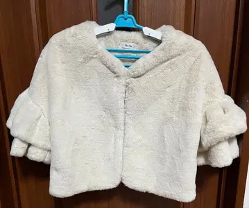 Rire Fete (릴 페테) 아이보리 퍼 반팔 가디건 9호 M