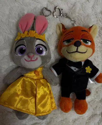 주토피아2 닉 주디 키링 봉제 인형 세트 한국 한정판