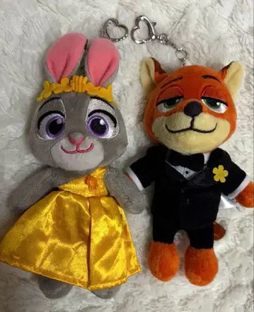 주토피아2 닉 주디 키링 봉제 인형 세트 한국 한정판