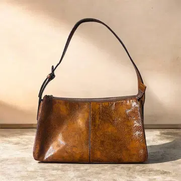 [컨디션 최상] MIZBA 브라운 빈티지풍 에나멜 원 숄더백