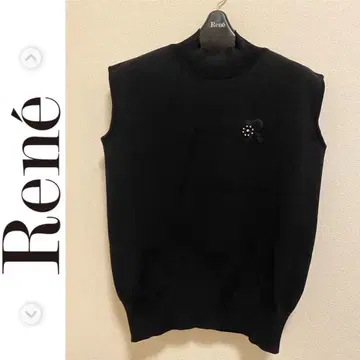 컨디션 최상 Rene 34 슬리브리스 블랙 상의