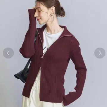 BEAUTY&YOUTH 더블 지퍼 리브 니트 가디건