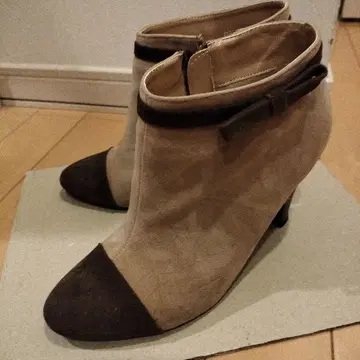 MISCH MASCH 베이지 브라운 스웨이드 부티 23.5cm