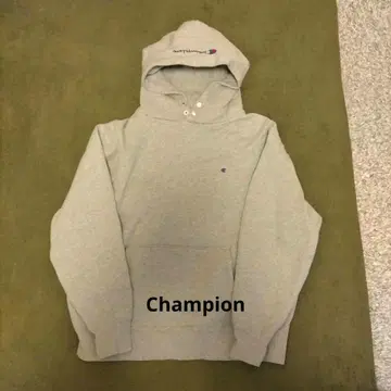 Champion 그레이 버튼 후드티