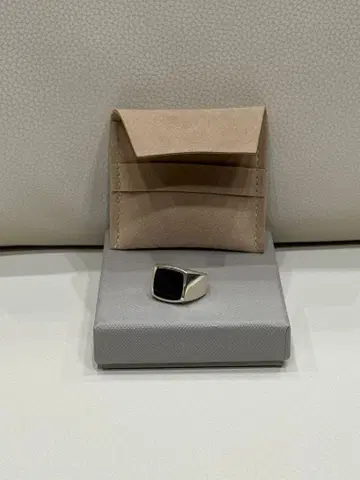Binich 실버 스퀘어 반지 오닉스 13호