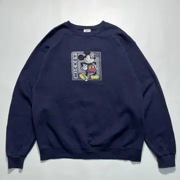 90s 디즈니 맨투맨 트레이닝복 L 네이비 미키 7580