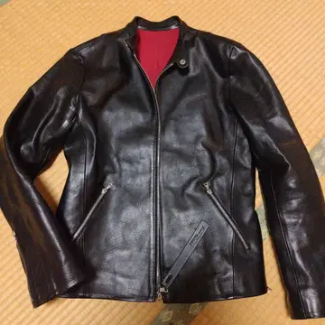 BACKLASH 블랙 가죽 라이더 자켓 L