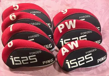 PING i525 아이언 헤드커버 7개 세트 빨강 검정
