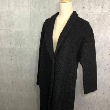 1276 LADY LUCK LUCA 블랙 롱 코트 울 혼방