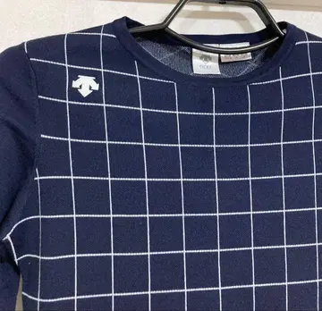 데상트 골프 네이비 니트 스웨터 긴팔 M 새상품급