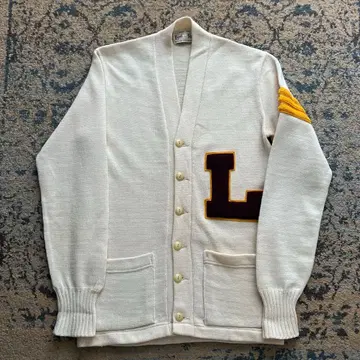 60s 레터드 가디건 울 와펜 검 50s 40s