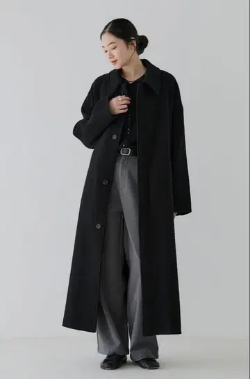crewre 리버 롱 스텐카라 코트 사이즈 3 블랙