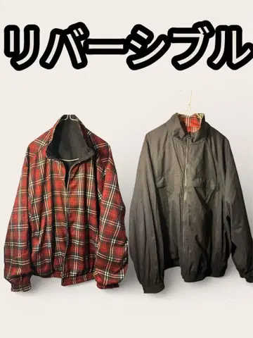 리버서블 자켓 블랙 레드