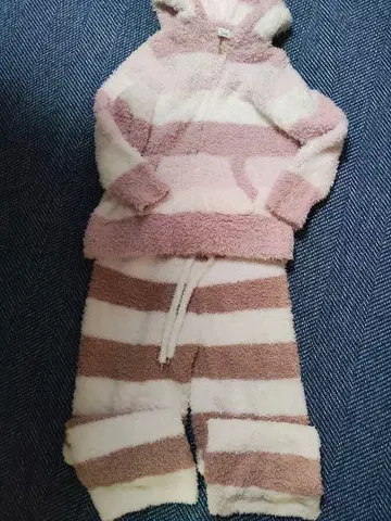 [ 젤라또피케 ] [ 새상품급 ] 플리스 후드 부착 룸웨어 스트라이프