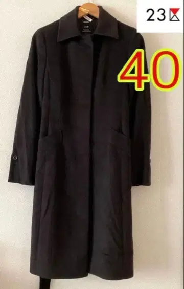 [ 23구 ] 사이즈 40 캐시미어 혼방 롱 코트 짙은 갈색