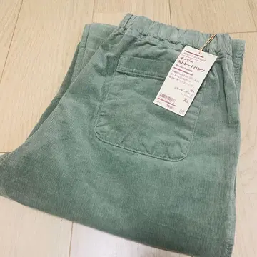 무인양품 이지 스트레이트 팬츠 스트레치 코듀로이 스모키 그린