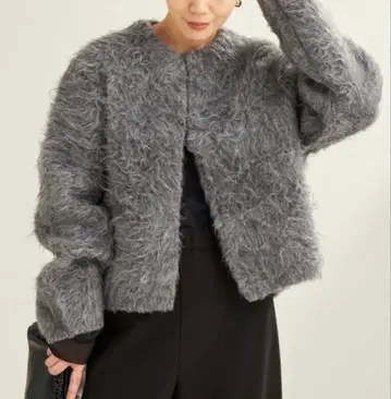 R'IAM-PLAGE 샤기 가디건 그레이 새상품 플라주 Plage