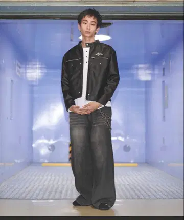 메탈 플레이트 인조 가죽 숏 바이커 자켓 [ UNISEX ]