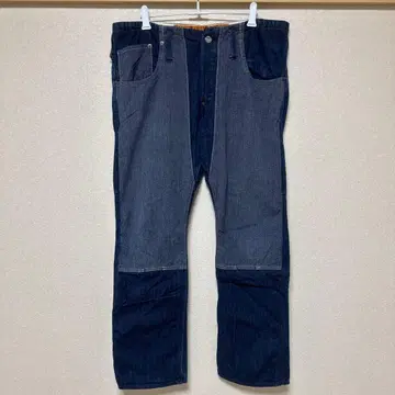 CANTON OVERALLS 패치워크 데님 팬츠 남성용 JPN: L