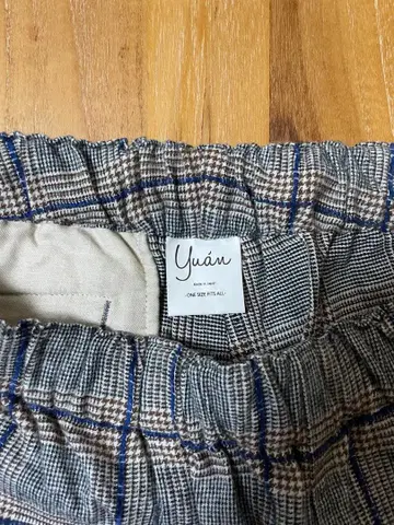 Yuan 체크 무늬 이지 와이드 팬츠 WED STORE