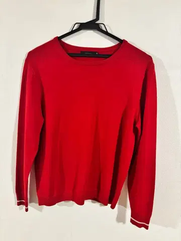 ESTNATION 레드 크루넥 니트