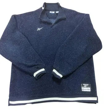 리복 네이비 맨투맨 하프 지퍼 M 사이즈