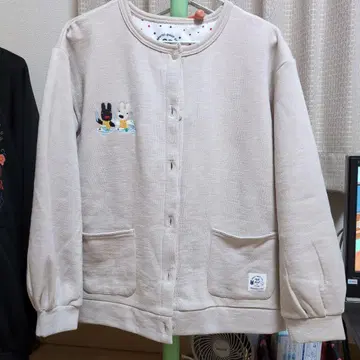 토끼 자수 베이지 가디건