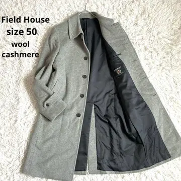 새상품급 필드하우스 롱 스텐카라 코트 울 캐시미어 그레이 L