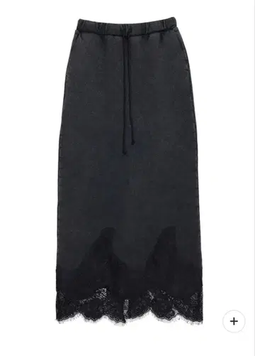 CHEMICAL OVERDYE LACE SWEAT SKIRT 블랙 M