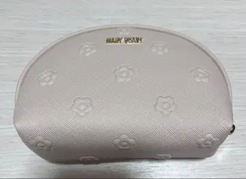MARY QUANT 꽃무늬 엠보싱 파우치 베이지