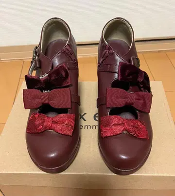 axes femme 버건디 리본 포함 하이힐