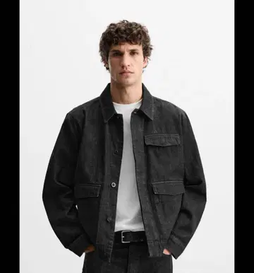 셀비지 데님 셔츠 자켓 블랙