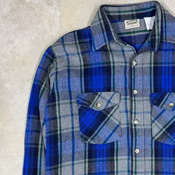 90's 파이브 브라더 헤비 플란넬 셔츠 블루 M