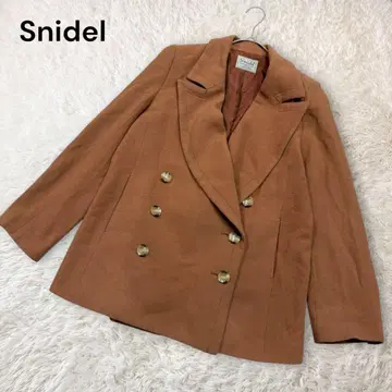 스나이델 울 혼방 더블 브레스트 숏코트 XS 카멜 일본제