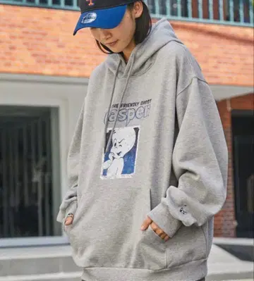 casper 빈티지 라이크 디자인 빅 실루엣 속기모 후드티