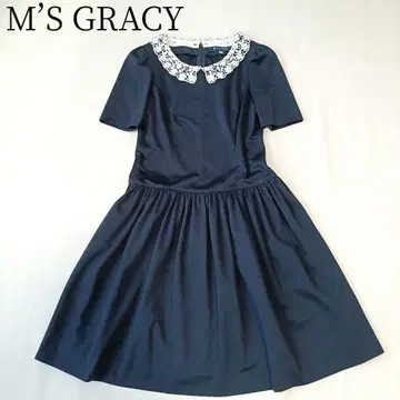 [ 엠즈 그레이시/M'S GRACY ] 롱 원피스 옷깃 플레어 레이스