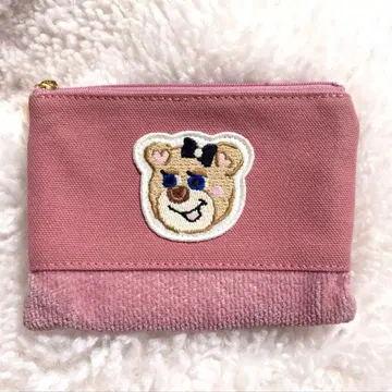 FEILER 페이러 올드 테디 걸 와펜 파우치 핑크