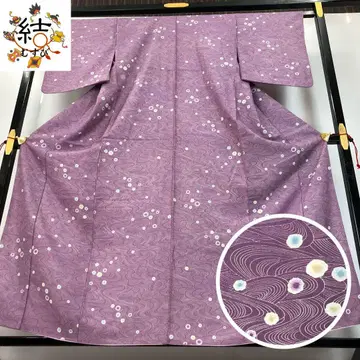 MK-1785 코몬 물 흐르는 듯한 꽃 무늬 교토 등나무색