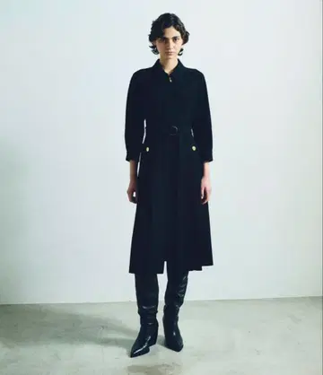 인기 그레이스 콘티넨탈 밀리터리 원피스 블랙 골드 버튼